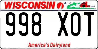 WI license plate 998XOT