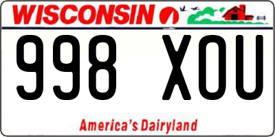 WI license plate 998XOU