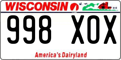WI license plate 998XOX