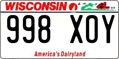 WI license plate 998XOY