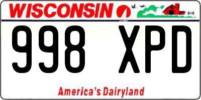 WI license plate 998XPD