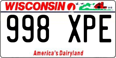 WI license plate 998XPE