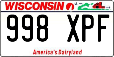 WI license plate 998XPF