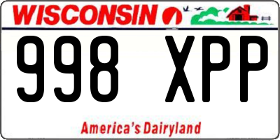 WI license plate 998XPP