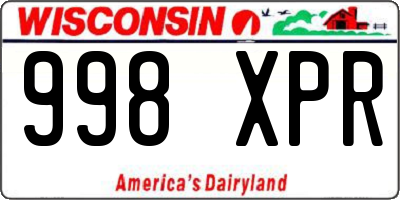 WI license plate 998XPR