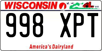WI license plate 998XPT