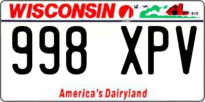 WI license plate 998XPV