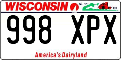 WI license plate 998XPX