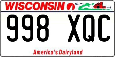 WI license plate 998XQC
