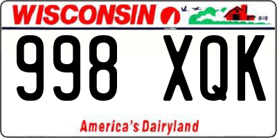 WI license plate 998XQK