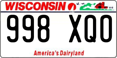 WI license plate 998XQO