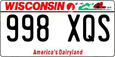 WI license plate 998XQS