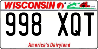 WI license plate 998XQT