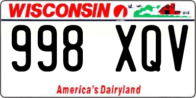 WI license plate 998XQV