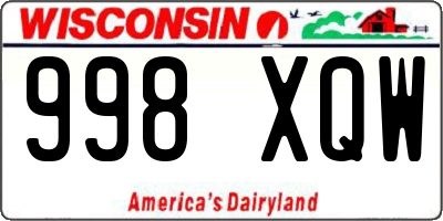 WI license plate 998XQW