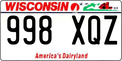WI license plate 998XQZ