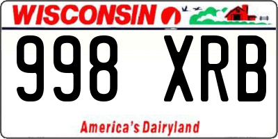 WI license plate 998XRB