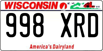 WI license plate 998XRD