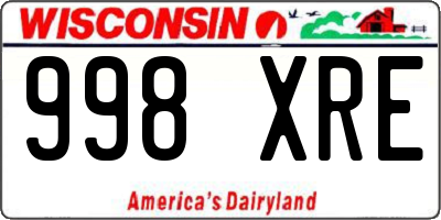 WI license plate 998XRE