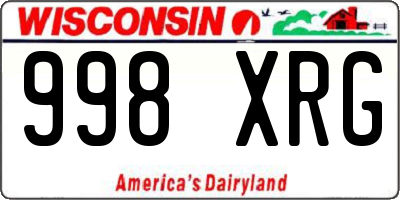 WI license plate 998XRG