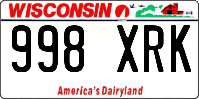 WI license plate 998XRK