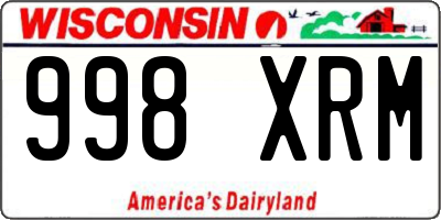WI license plate 998XRM
