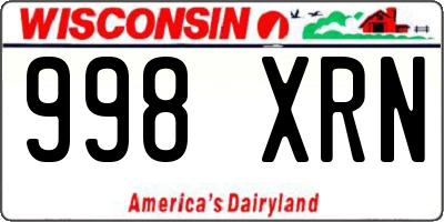WI license plate 998XRN