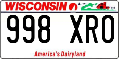 WI license plate 998XRO