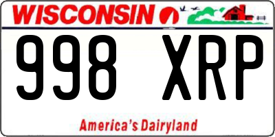 WI license plate 998XRP