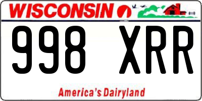 WI license plate 998XRR