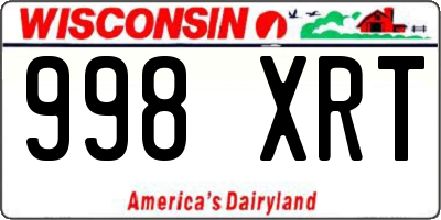 WI license plate 998XRT