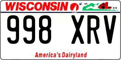 WI license plate 998XRV