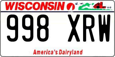 WI license plate 998XRW