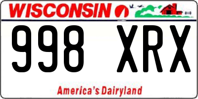 WI license plate 998XRX
