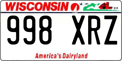 WI license plate 998XRZ