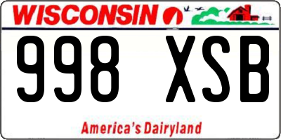 WI license plate 998XSB