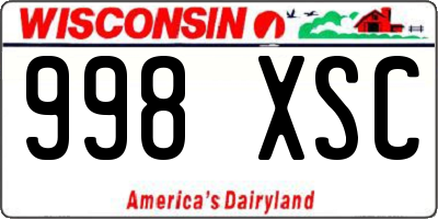 WI license plate 998XSC