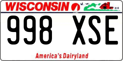 WI license plate 998XSE
