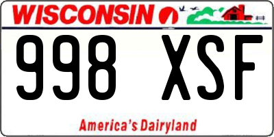 WI license plate 998XSF