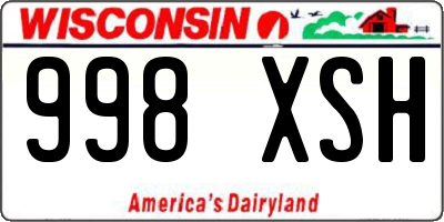 WI license plate 998XSH