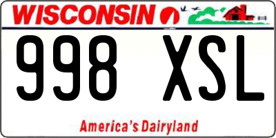 WI license plate 998XSL