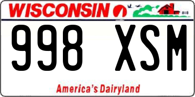 WI license plate 998XSM