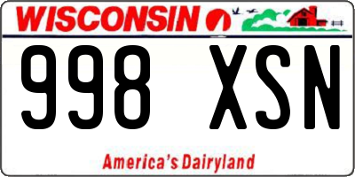 WI license plate 998XSN