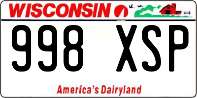 WI license plate 998XSP