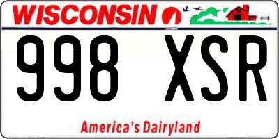 WI license plate 998XSR