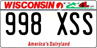 WI license plate 998XSS
