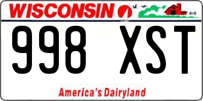 WI license plate 998XST