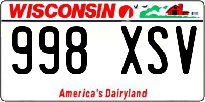 WI license plate 998XSV