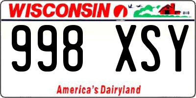 WI license plate 998XSY