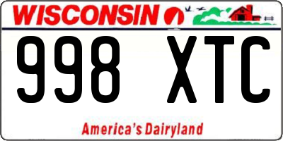 WI license plate 998XTC